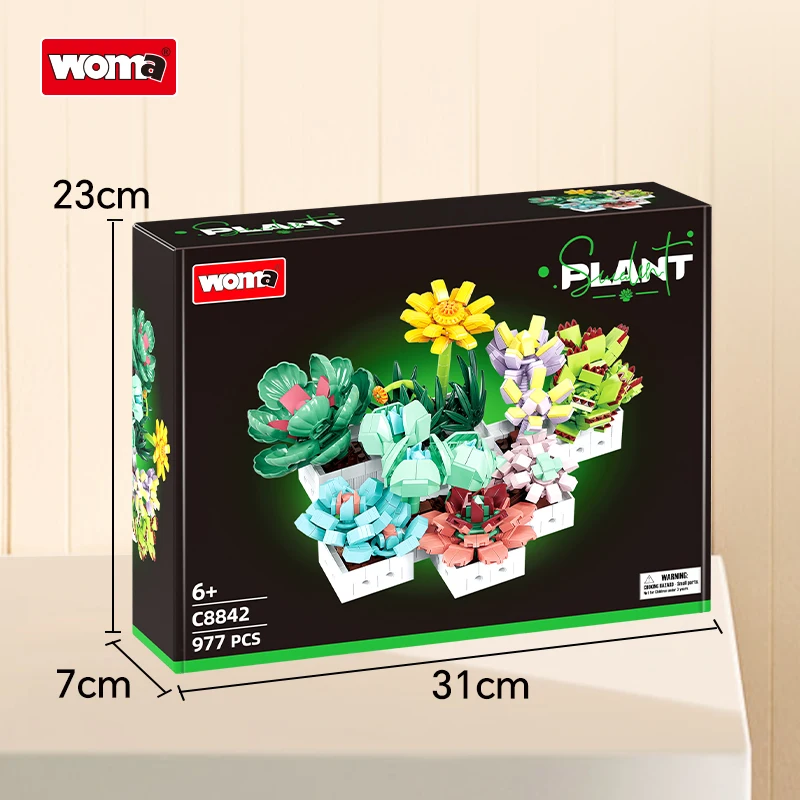 WOMA TOYS C8842 - 8 in 1 Succulent Building Block Set