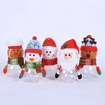 Gift New Year Christmas Candy Jar Christmas Decorations for Home Child Kids Storage Bottle Santa Bag Sweet Christmas Box