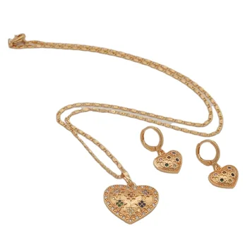 XLG Heart  18k gold plated lady jewelry set