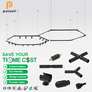 Customized Modern Geometric Chandeliers 2700K 4000K Linear Pendant Light for Indoor Use for Villa Stair Hotel Living Track Light