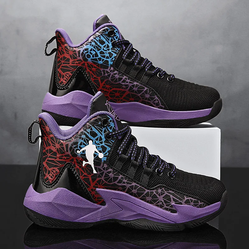 
 Модная детская обувь на заказ, Детская уличная обувь для баскетбола, высокие кроссовки для детей  