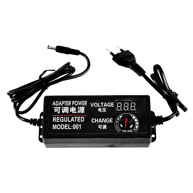 Adjustable AC to DC 3V-12V 3V-24V 9V-24V Universal Adapter With Display Screen Voltage Regulated Power Supply Adapter 3-24v 1a