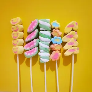 Cartoon Marshmallow   Gummy Lollipops  Factory Wholesale Bulk