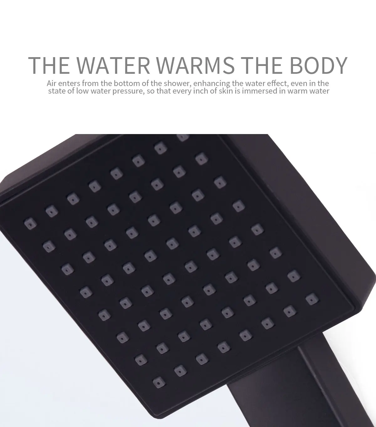 Modern Brass Square Dual Function Bar Valve Shower System - Black manufacture