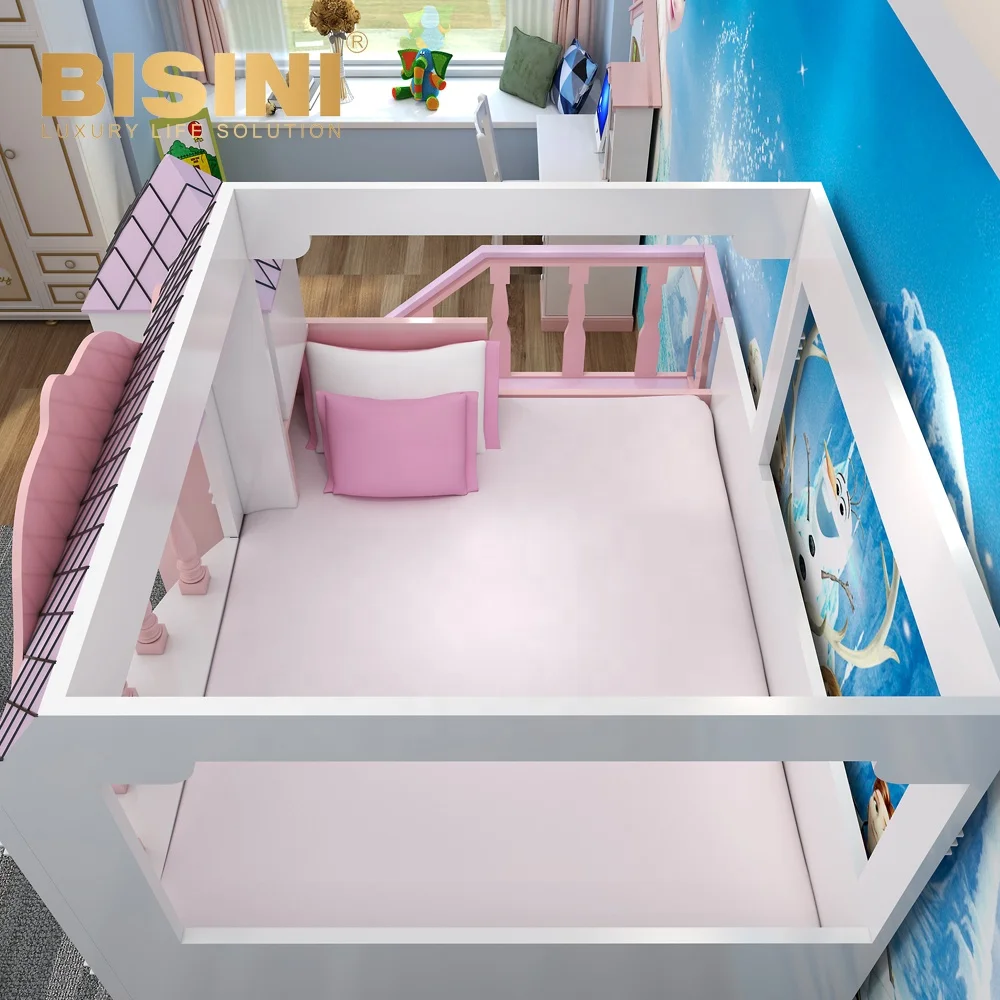 素敵なプリンセスキャッスル子供用二段ベッド、漫画冷凍キャッスル