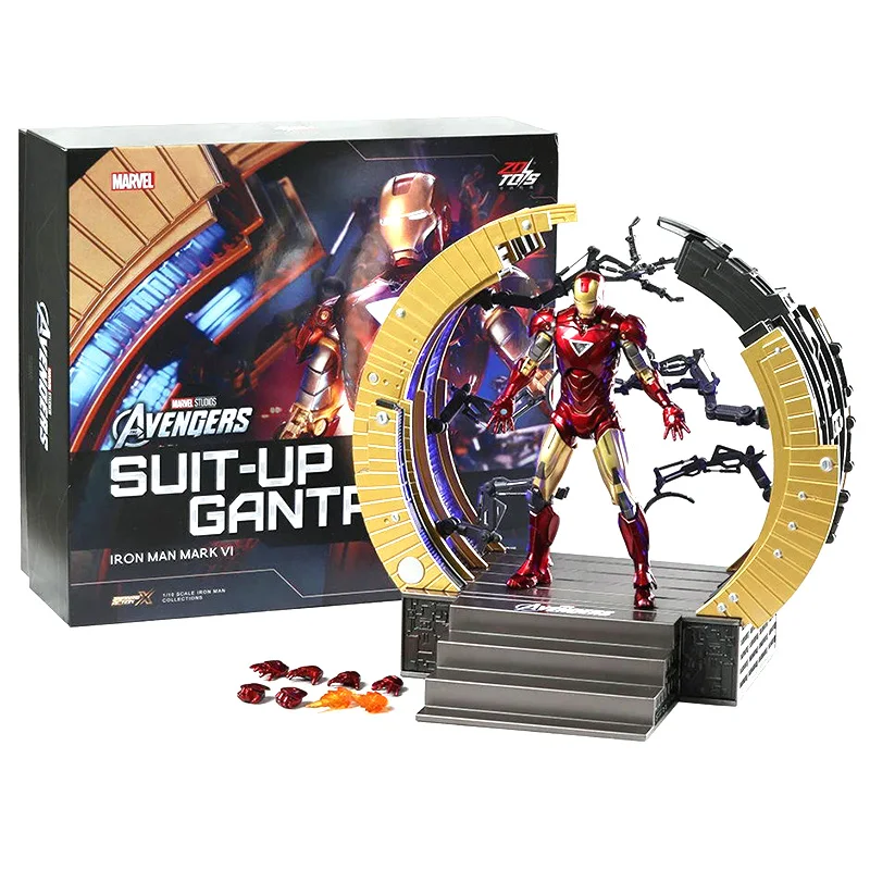 ZD TOYS Iron Man MK 6 Action Figure with Suit-Up Gantry