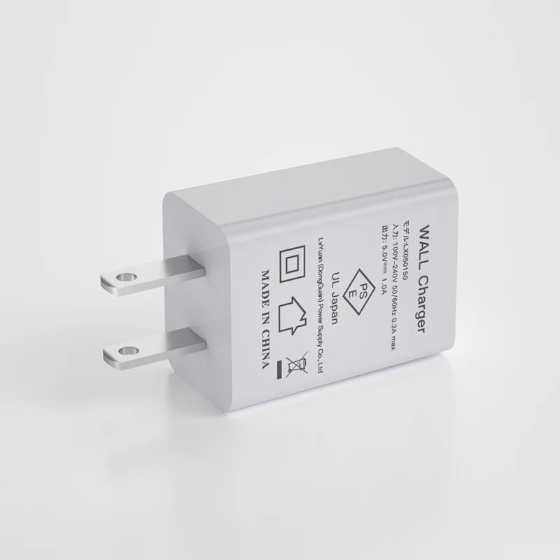 
 Настенное зарядное устройство usb 5 в 1 А 5 в 1 а 1000 мА адаптер питания с вилкой JP & PSE сертификация для смартфонов LX050100  