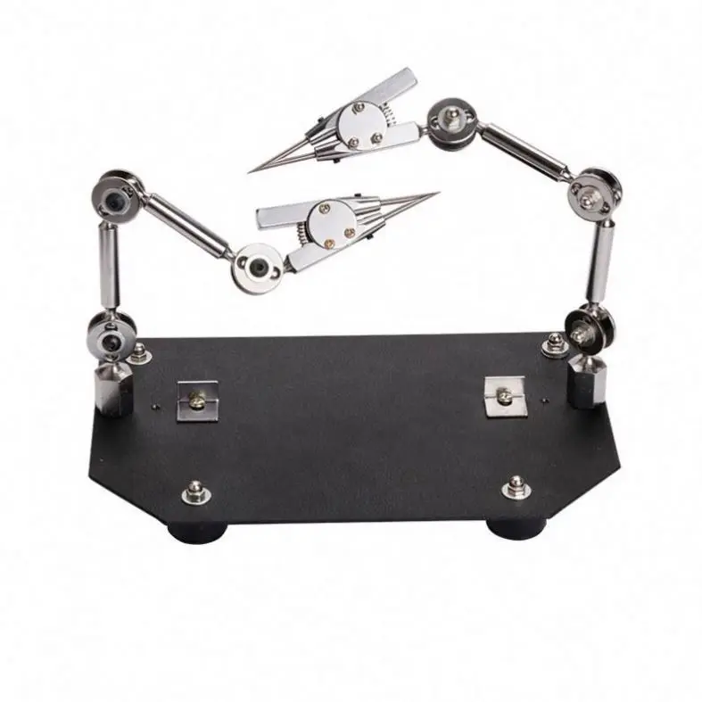 TEBAK Double-head Welding Jewelry Fixture Clamp  Three-hand Soldering Iron Fixture  Welding Tooling