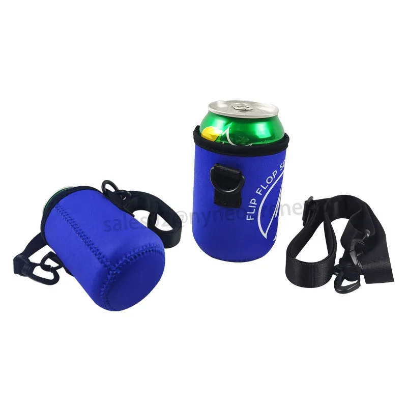 Closed Bottom 12oz Sublimation Can Cooler Sleeve Neoprene Can Coolers With Lanyard Strap Buy