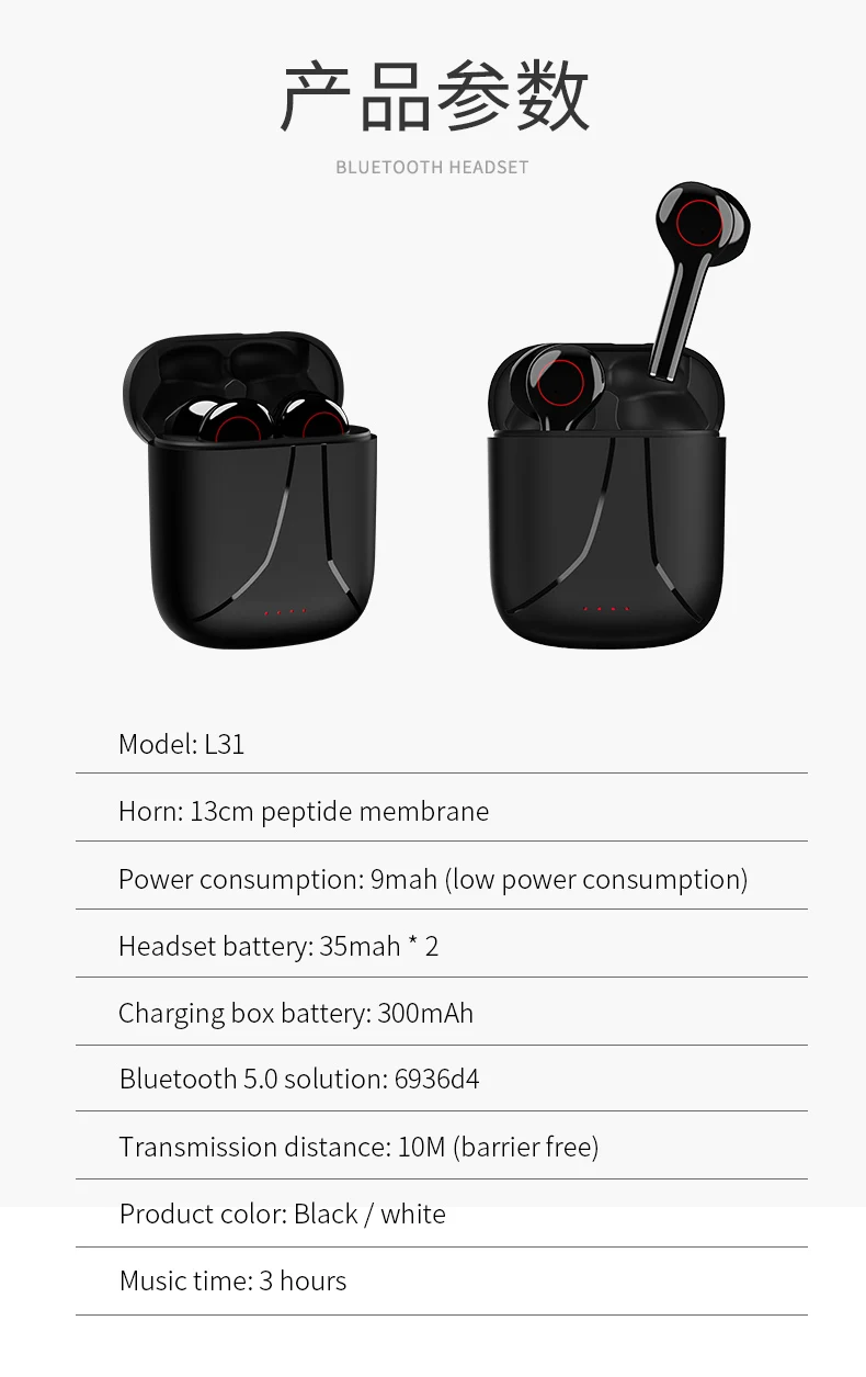 L31 Tws Earphone Music Earpieces 