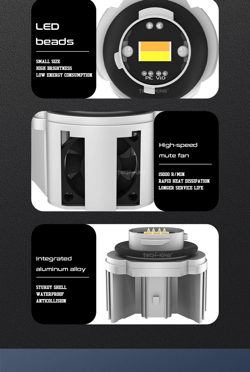 L1B Speed Fan Car LED HeadLight Fog Bulbs Dual Color With 4575 Chips 19W Car LED Fog Light 6500K 3000K LED Fog Light Taillights