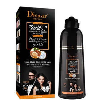 Disaar Natural Black Hair Color Shampoo Ginger Extract 3 in 1 Plant Hair Care Gloss Shine Permanent Hair Color Dye Cream OEM ODM