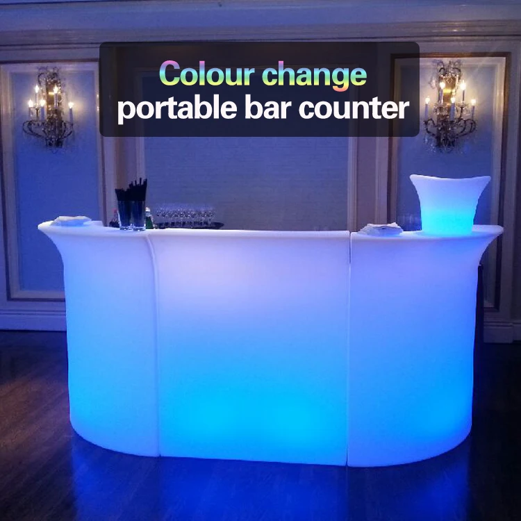 Light Up Led Portable Bar / Mobile Bar Counter - Buy Led Lighted Wet Bar  Counter,Light Up Outdoor Bar Counter,Wireless Led Light Bar Product on  