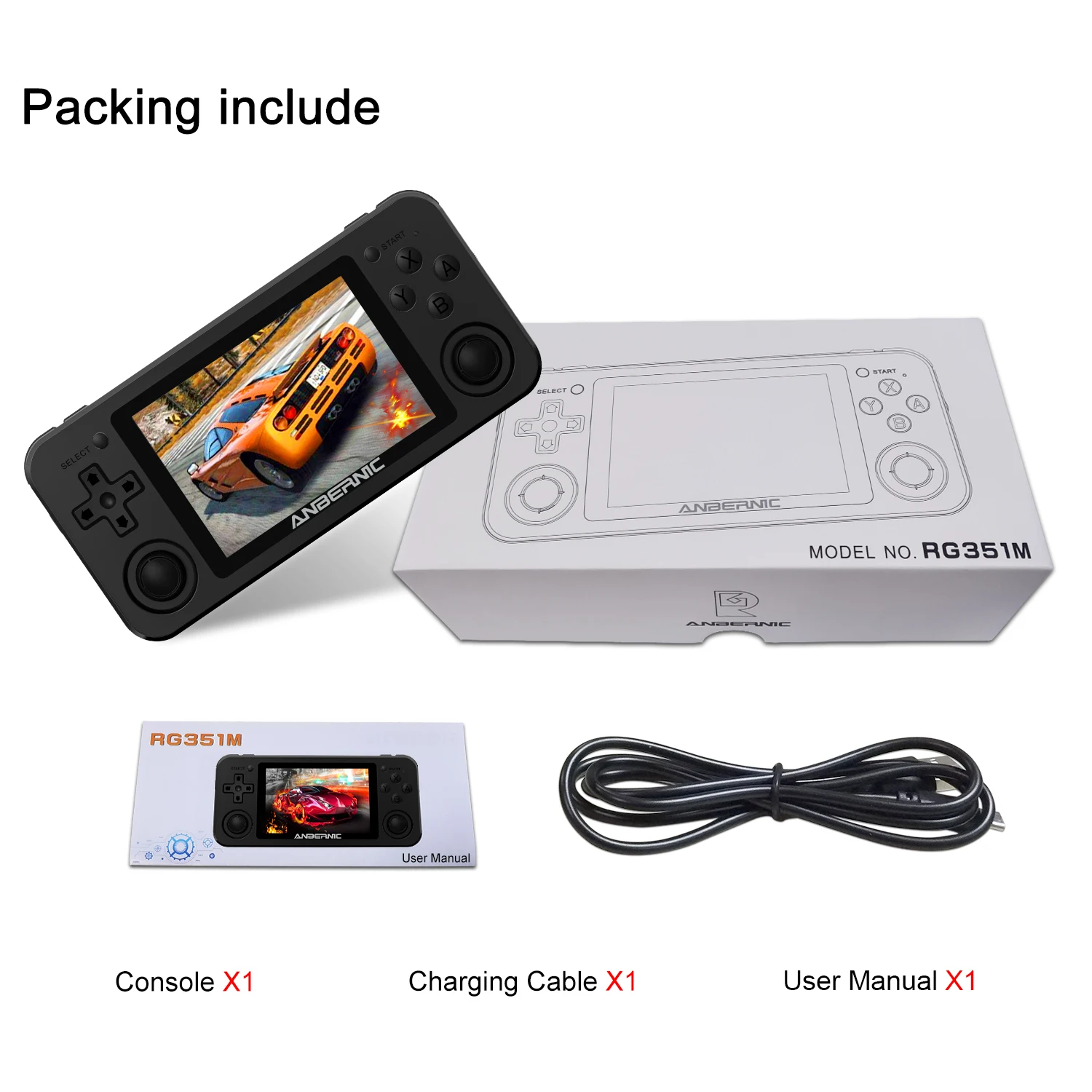 Anbernic RG351M Handheld Game Console 64GB Open Source System Game Box  Aluminum Alloy Shell Built-in WiFi RG351P| Alibaba.com