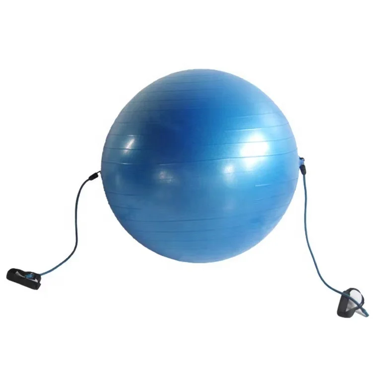 L0079 OEM/ODM PVC Anti-burst Yoga Ball with Handle 55-75cm Sizes Customizable Colors & Logo