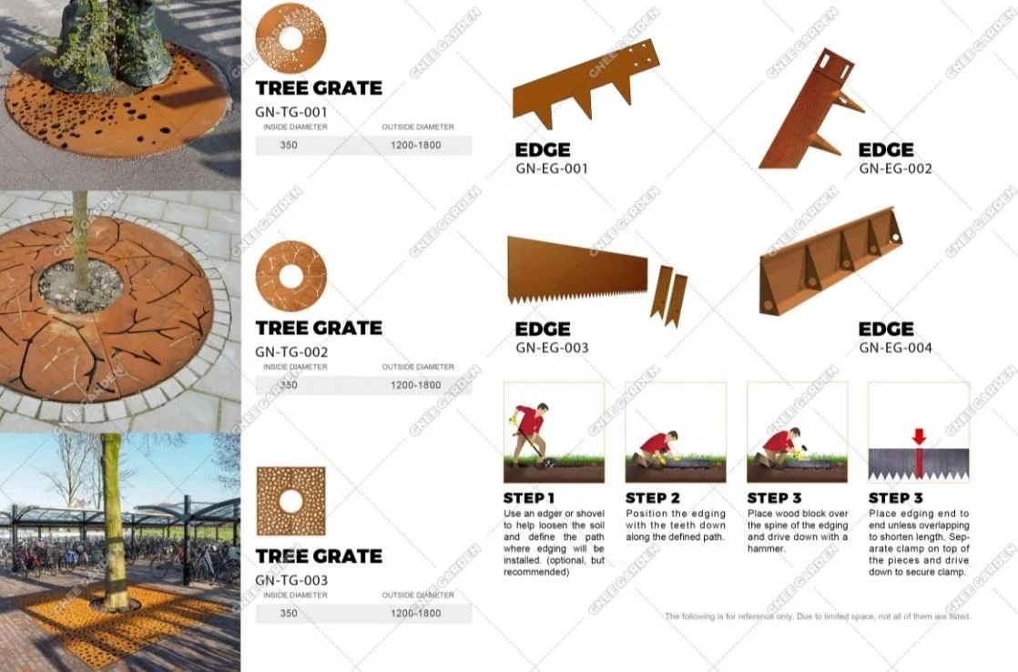 Bordo Orizzontale In Acciaio, Confezione Da 6 Bordi Per Giardino 40 L X 8 H P 010294122466