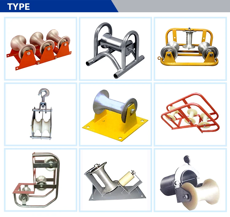 Underground Conduit Cable Rollers Electric Guide Laying Nylon Steel