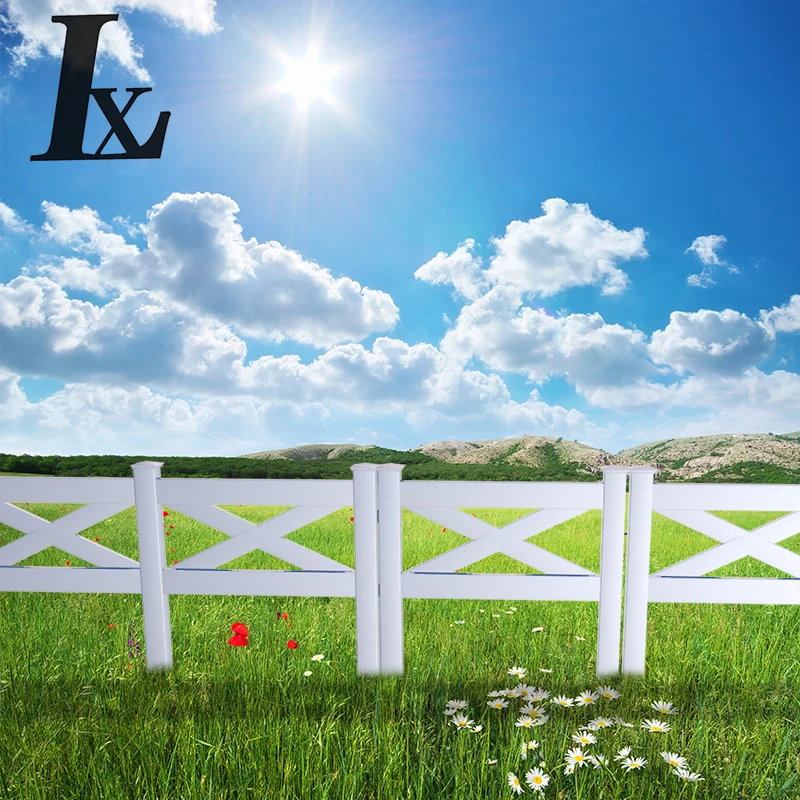 PVC Green Cross Style Post and Rail Fence Gate  Double Door 8.2ft.H*4.1ft.W