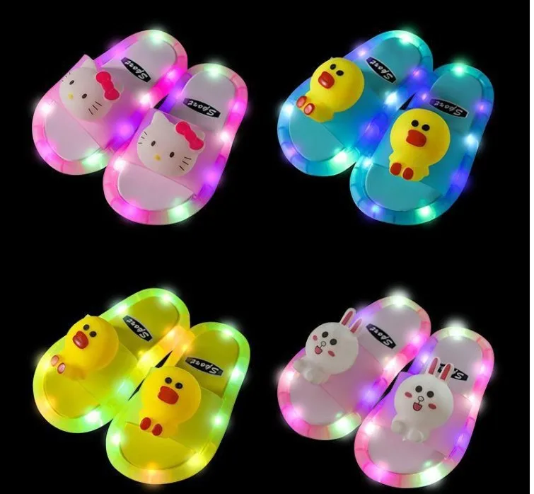 Детские сандалии Нескользящие тапочки ночной рынок детские светящиеся Тапочки