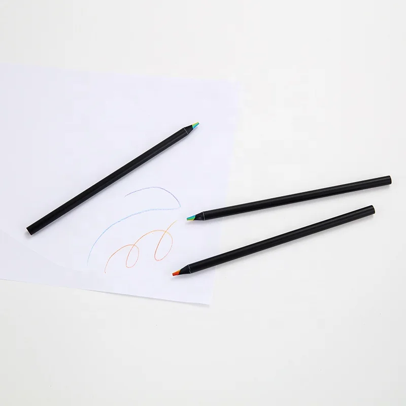 7 дюймов деревянные видов цветов радужные цветные карандаши для рисования черный деревянный карандаш без логотипа