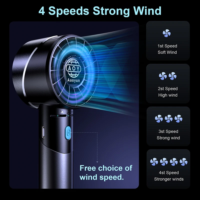 Portable Mini Handheld Fan, Battery, Plastic - detail 2