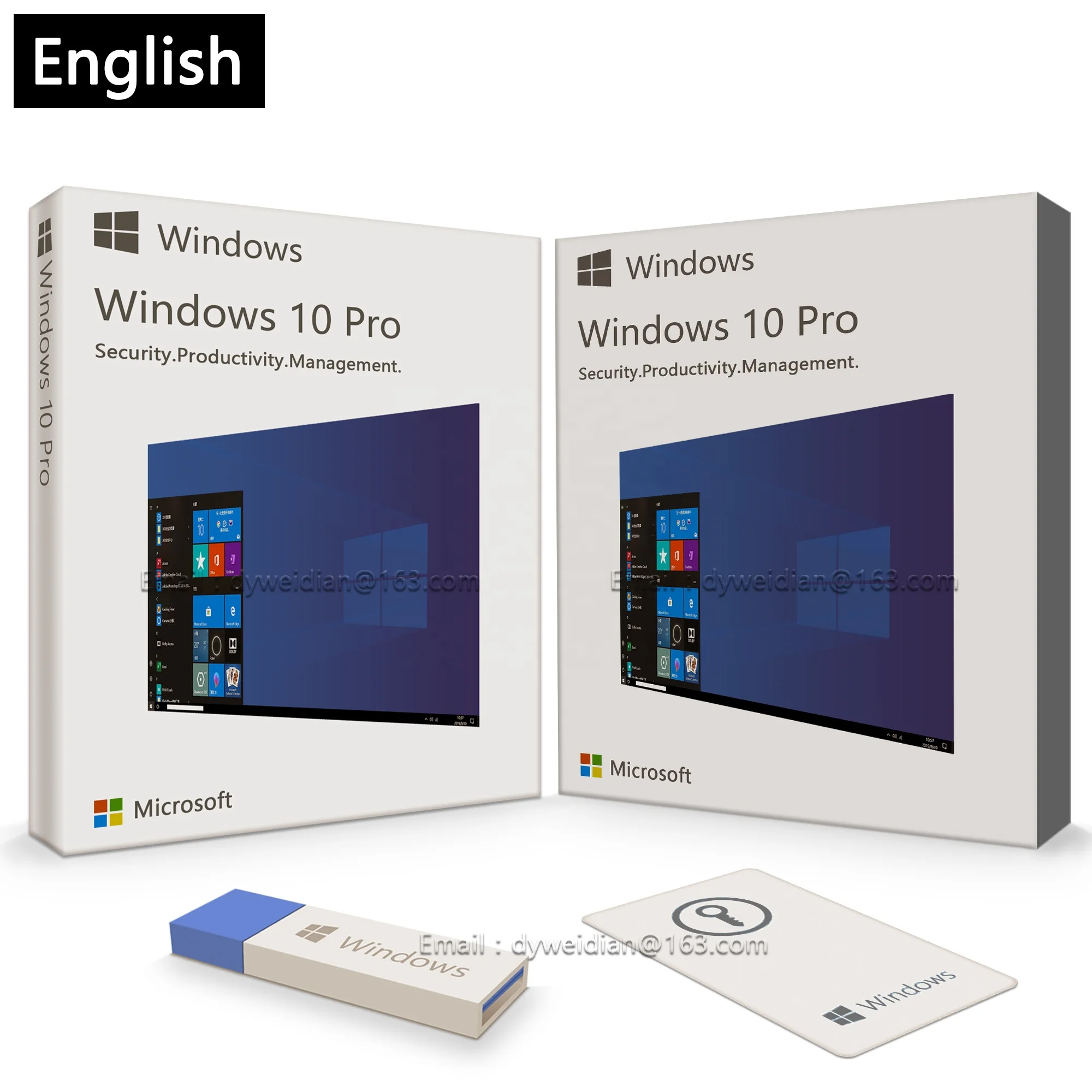 Windows 10 Pro Usb 3.0 Key Bootable Fpp Multilingual Retail Box 64-bit Full Package Oem Global 