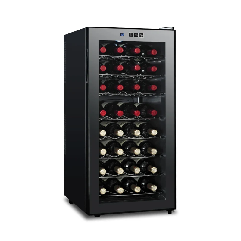 IBingtu 32 bottle small wine fridge build in 100W 78L wine refrigerator dual zone