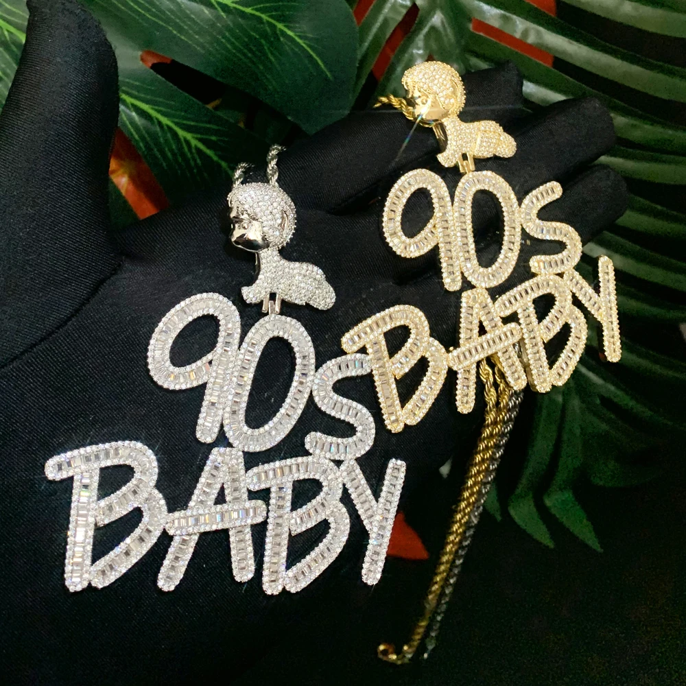 90S BABY Pendant Necklace - Micro Pave Iced Out Bling
