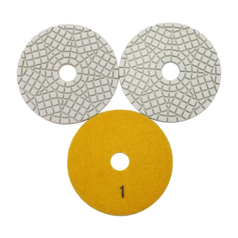 2024 Wet 100mm 3 Steps Diamond Polishing Pads Ganite Marble Engineered