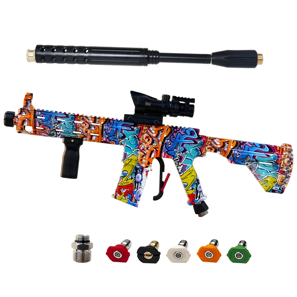 Customized 5000psi M22 Quick Coupling High Cleaning Machine Jet Water Guns Car Wash Painted Simulation Gun With Extension Wand