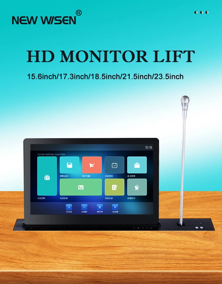 Lifter Computer Screen Pop up Monitor Desk Conference Room System Hidden Computer Equipment ...