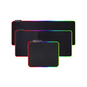 High Quality Glowing Led RGB Mouse Pad Computer Keyboard Mat Gaming Light Mousepad with USB Black RGB Playmat
