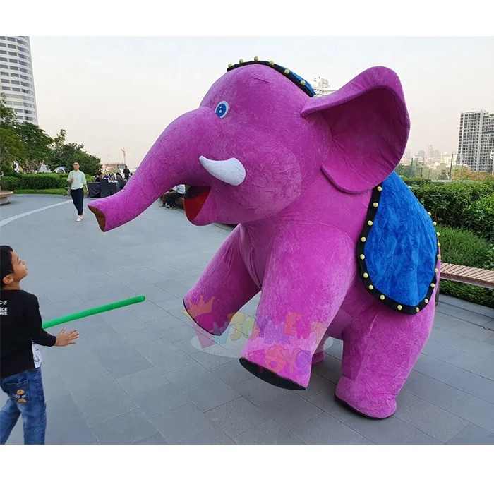 Enjoyment CE Cartoon Characters Inflatable Elephant Plush Fur Mascot Costume Cosplay Suit for Adults