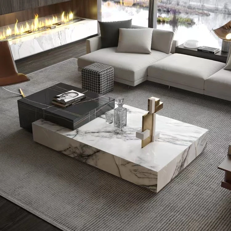 Modern luxury marble coffee table round designerLiving room furniture
