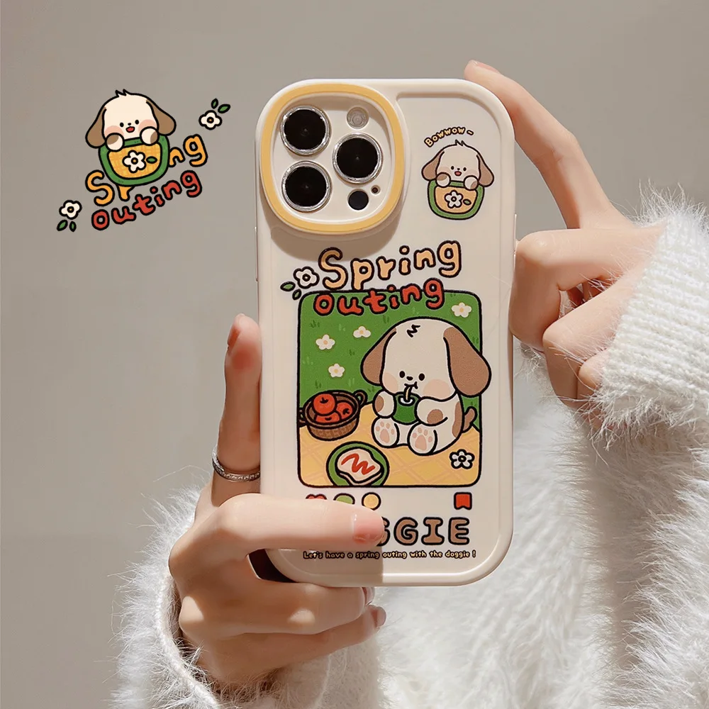 Cute Phone Case For Iphone 14 13 Original Cartoon Dog 12 11 Pro Max Mini Xr  X Xs 7 8 Plus Cover - Buy For Iphone 14 Pro Max Case,Case For Iphone 12,11  Case Product on 
