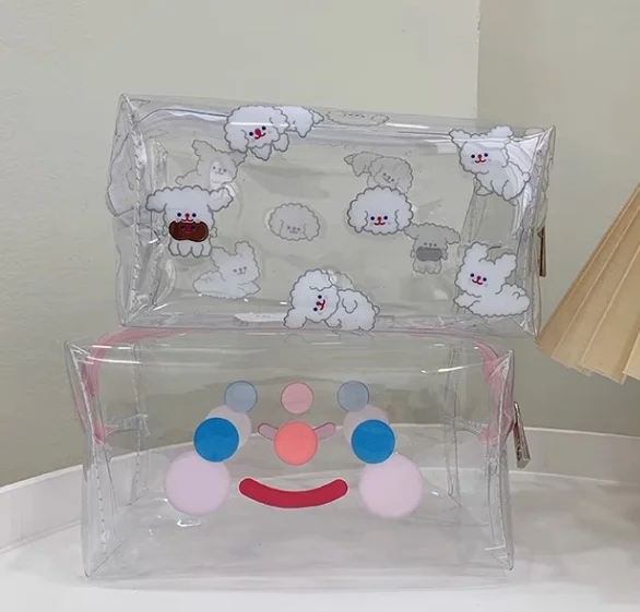 New cute fashion transparent makeup travel bag with waterproof large capacity new design women's makeup bag for outdoor travel