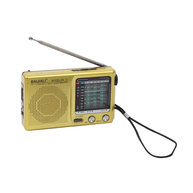 Цифровой полнополосный винтажный мини-AM FM TV SW1 SW7 радиоплеер со