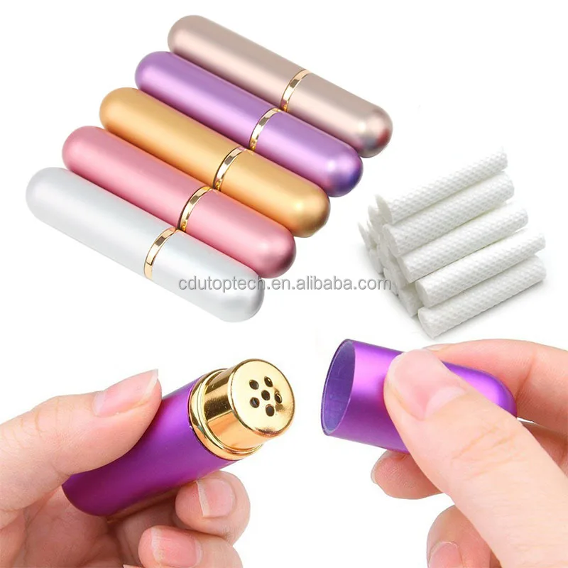 10 Piezas Inhaladores Nasales,Buena Higroscopicidad Rellenables Para Aromaterapia Tubos De Aceite Esencial Varillas Vacías Aromáticas Con 10 Mechas De Algodón (10 Colores