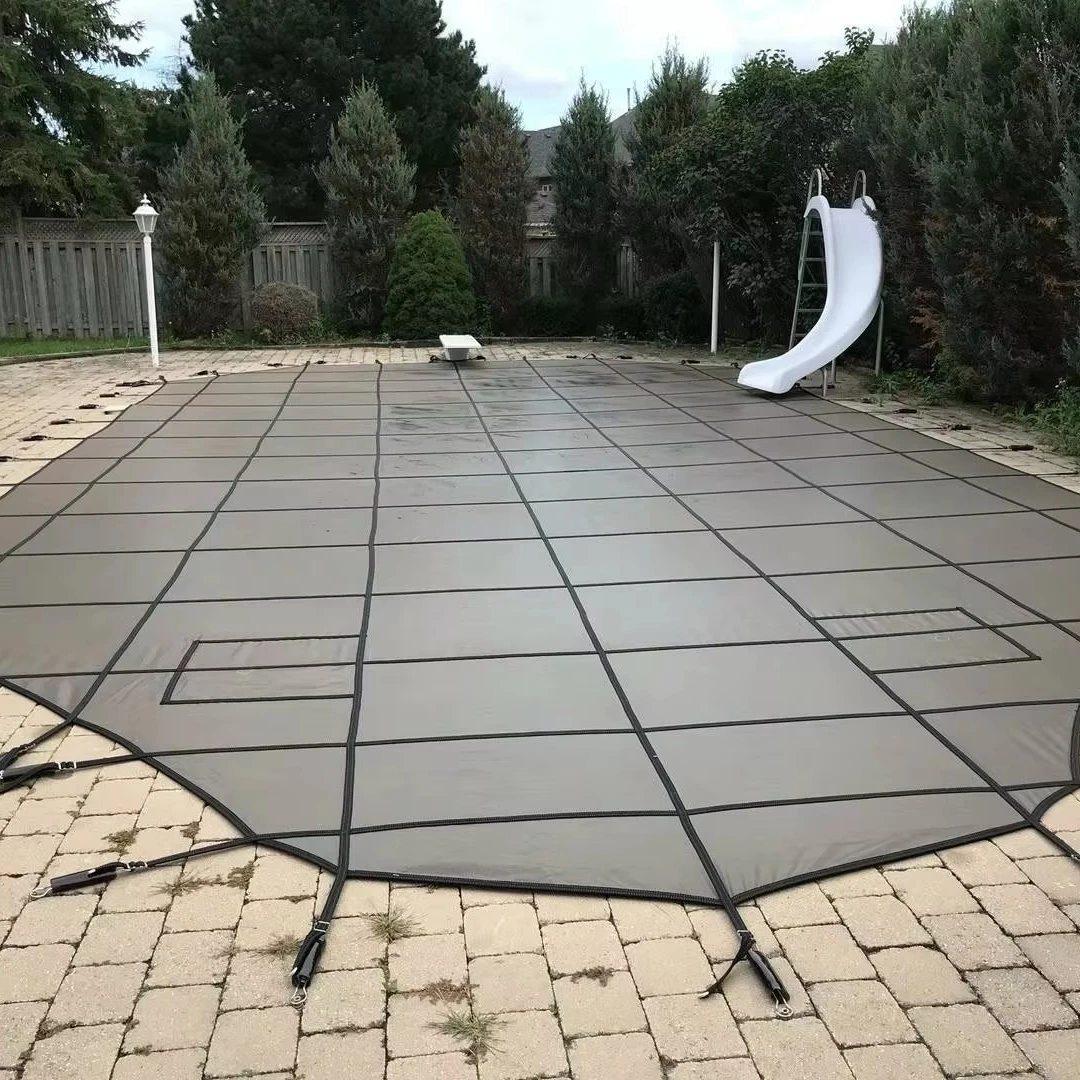 Cubierta de piscina de malla PP de alta calidad al por mayor para protección de seguridad, cubierta de piscina al aire libre, cubierta de seguridad personalizada.