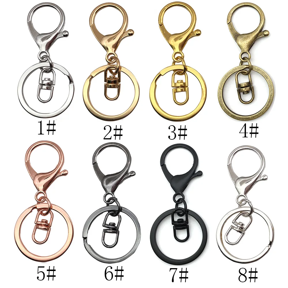 Lobster Claw Clasp Keychain Key Ring Loop Key With Flat Split Ring