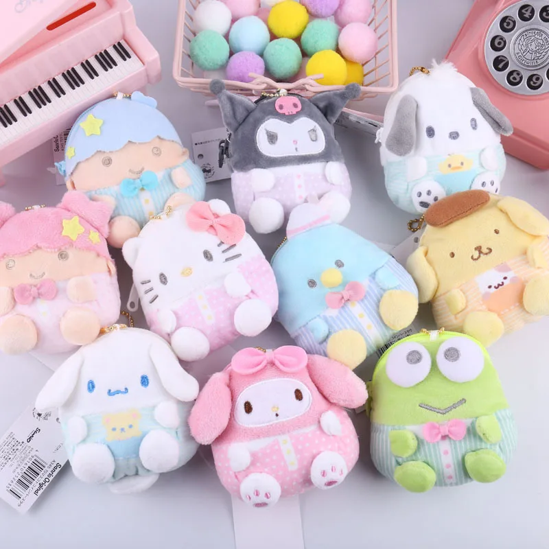 Sanrio Cinnamoroll Keychain Plush Toys 10cm Kuromi My Melody Cat