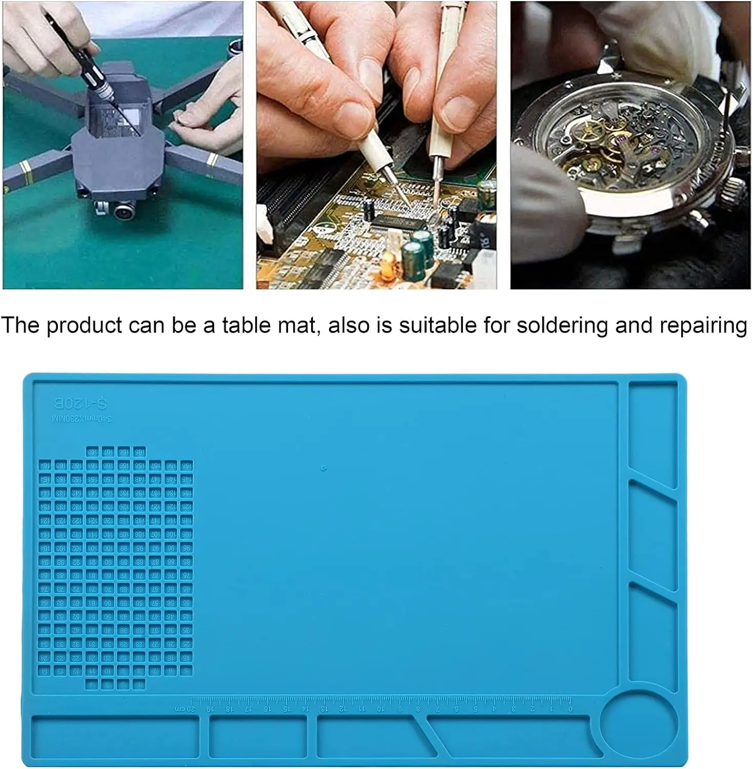 Tappetino Magnetico Per Saldatura 45x30cm - Antistatico, Resistente Al Calore, Con Scala - Foto 5