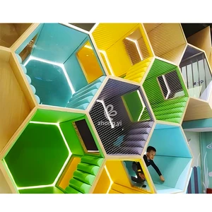Indoor Soft Play Center Park Equipment for Toddlers Preschoolers Honeycomb Maze Climbing Slide for Kids Indoor Playground