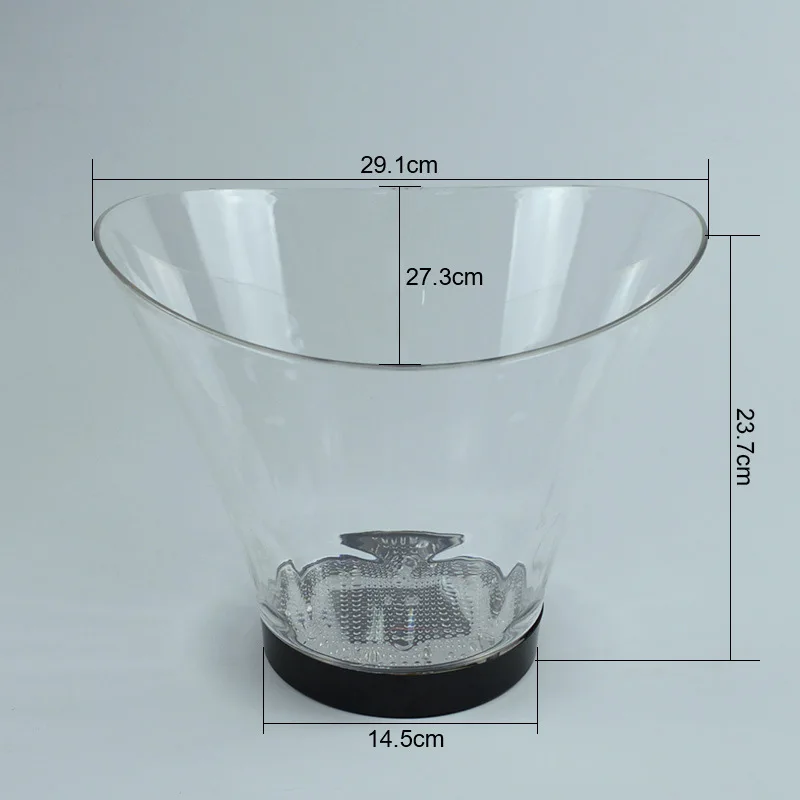 6L Customized RGB Oval Party Champagne Acrylic Ps Led Plastic Ice Buckets for moet chandon