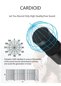 Microphone USB Mic BM800 Black Condenser Microphone With Scissor Stand Filter for Laptop Smartphone Sound Card Free detail image
