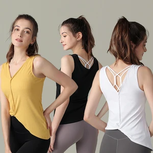 Breathable Workout Tank Top Women Sleeveless Casual Top for Women Custom T-shirt Printing Fashion Womens Sports Yoga Tank Top