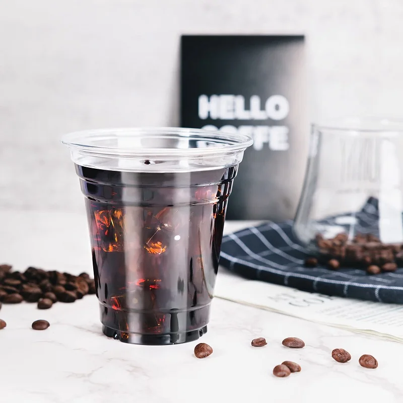 China PP PET Cup for Cold Drinks Boba Tea Cups Beverage Smoothies 14oz Yogurt  Plastic Cups with Lids