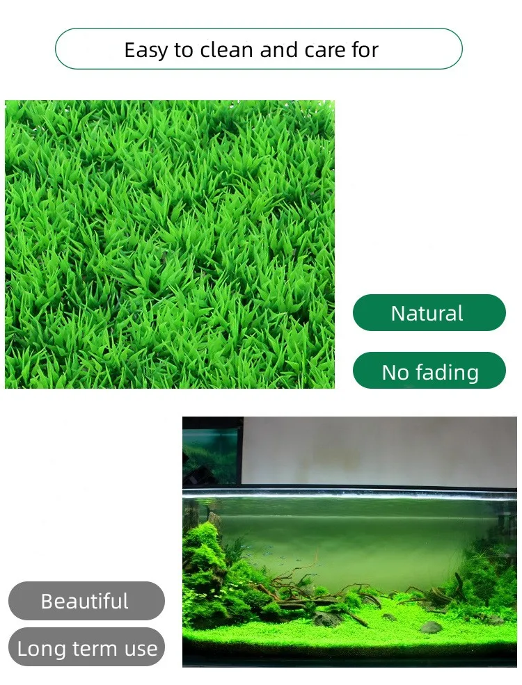 Eco-Friendly Artificial Grass Mat for Aquarium Decoration Freshwater & Saltwater Tropical Fish Tank Accessories Plastic 5W Power
