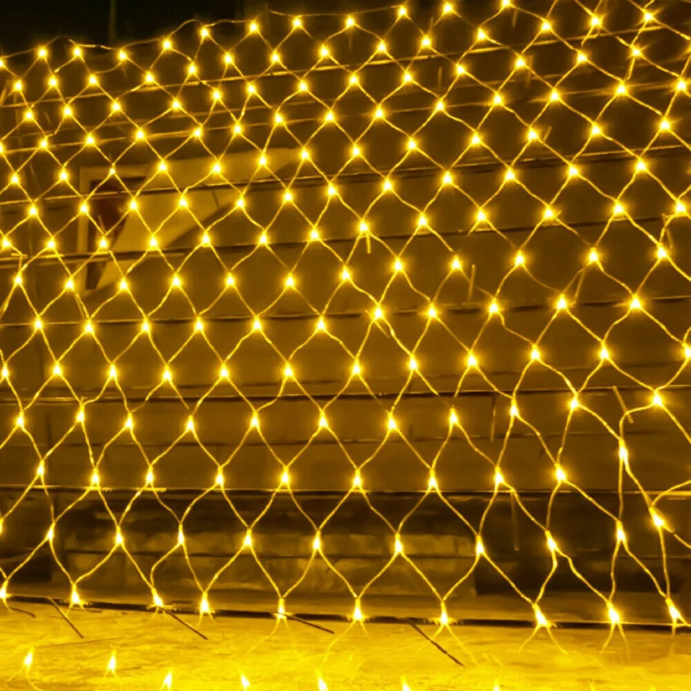 Details about   LED String Fairy Net Lights Curtain Mesh Christmas Party Garden Outdoor Decor 