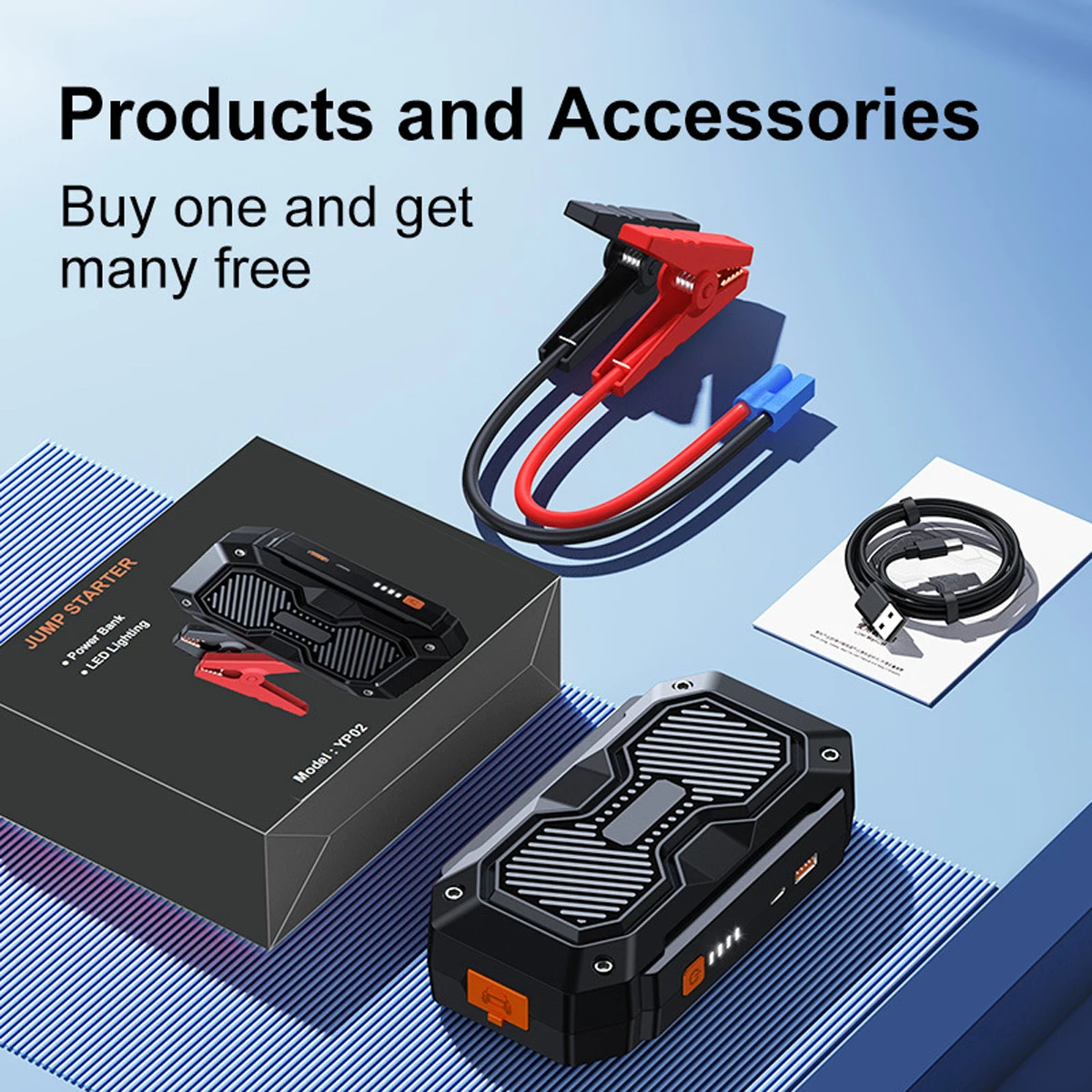 1000A Jump Starter Car Emergency Battery Power Supply Portable Power Station Car Battery Booster Automotive Battery Pack - view 5